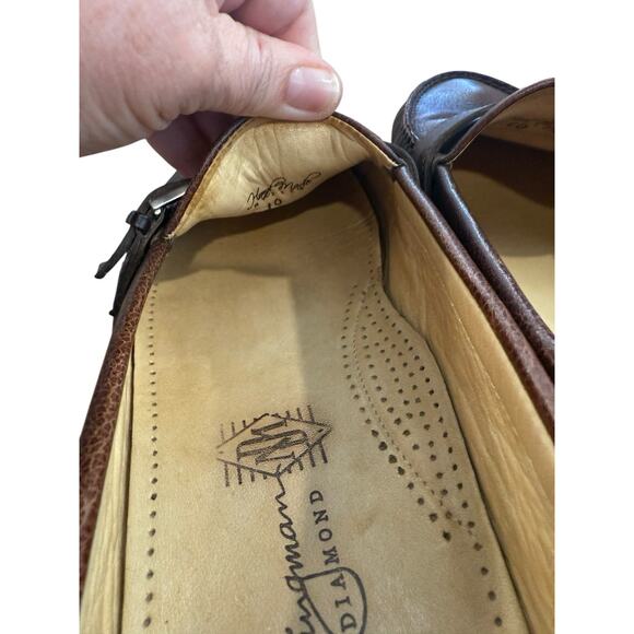 Martin Dingman Classic Diamond Mens 10M Buckle Loafer Brown Slip On Shoe main image 10